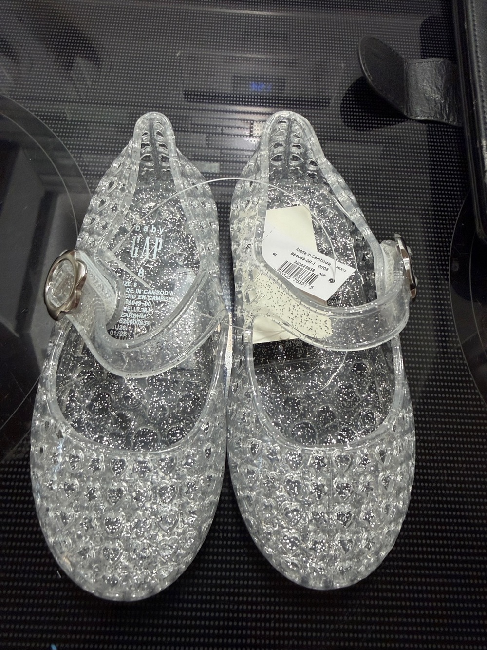 GAP Clear Glitter Jelly Mary Jane Shoes